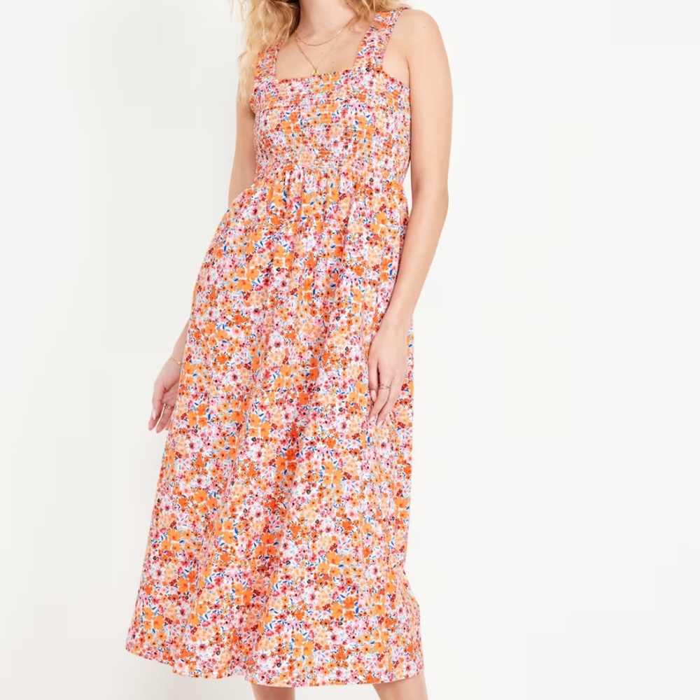 Old navy Fit & Flare Smocked Midi Dress size XS
